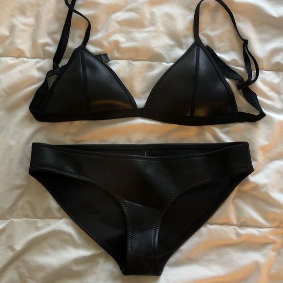 black neoprene bikini